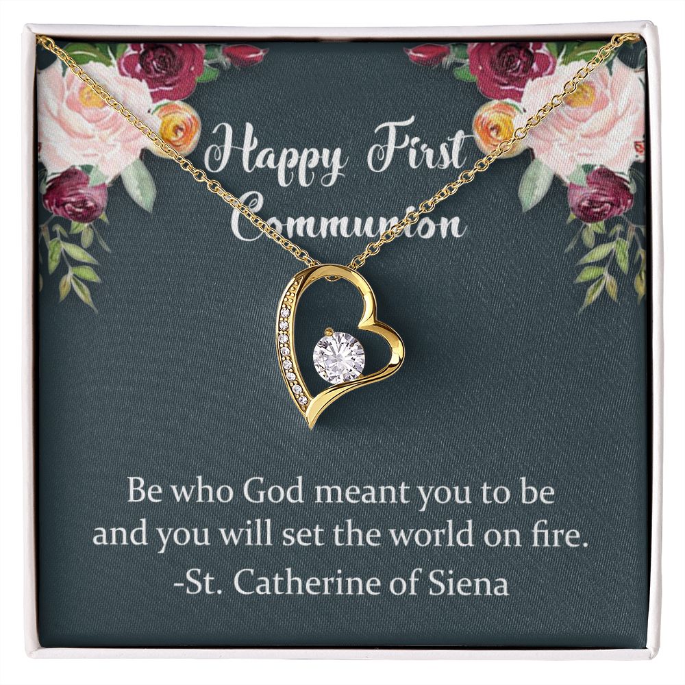 First Communion Necklace, First Communion Gift, First Holy Communion, 1st Communion, Gifts For Girl First Communion Congrats Graduation Pendants Gift For Daughter, Granddaughter, Niece Forever Love Necklace