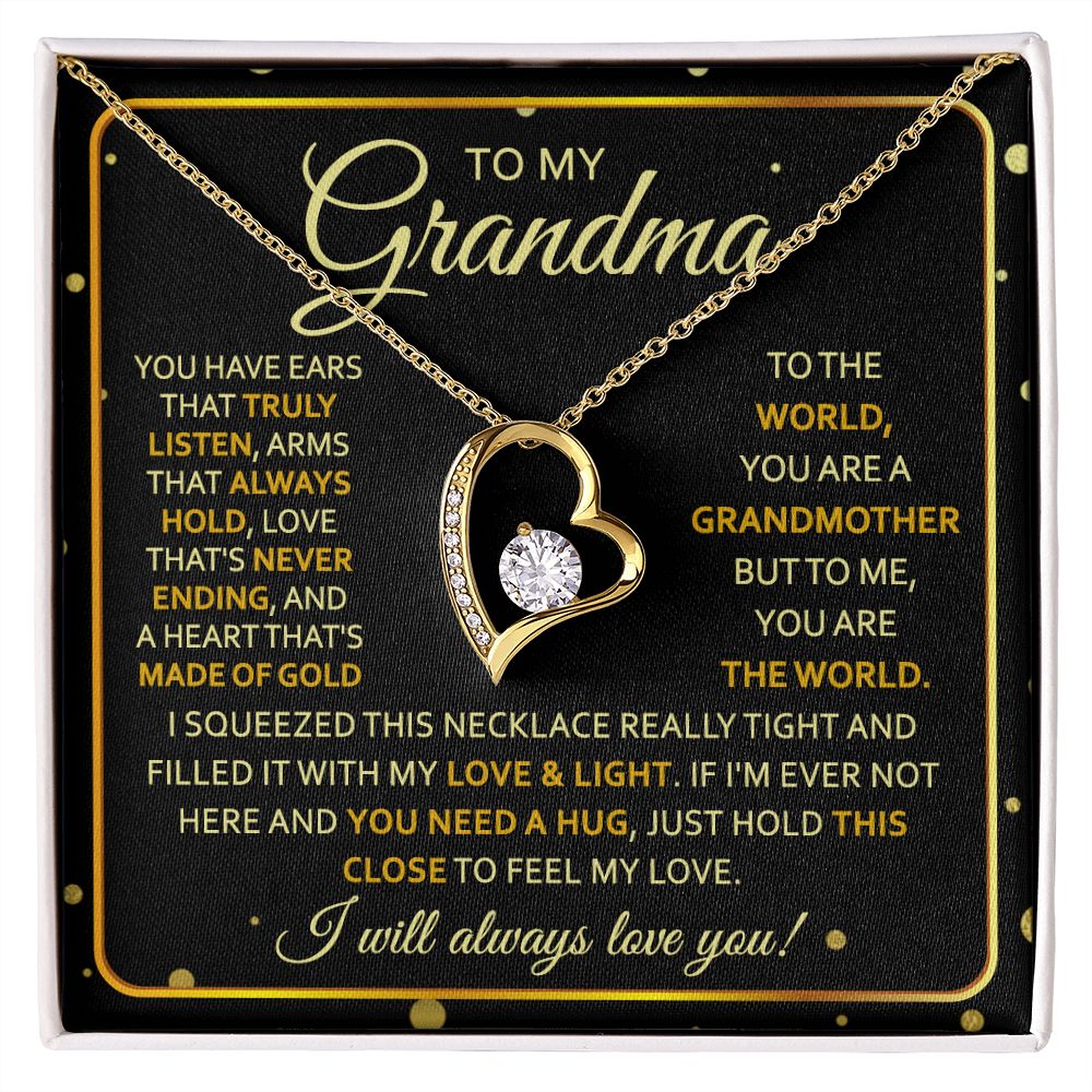 To My Grandma Necklace, Gift for Grandmother Necklace, Mothers Day Gift For Grandma Nana, Grandma Jewelry From Grandchildren GrandKids , Jewelry Box Gift For Grandma Grandmother7 Forever Love Necklace