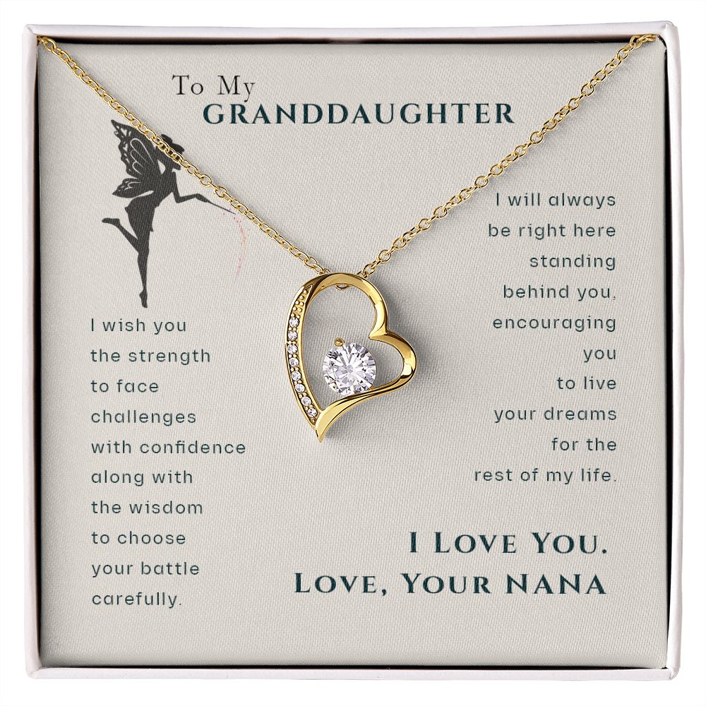To My Granddaughter Dragonfly Necklace, Gift for Granddaughter From Nana Forever Love Necklace