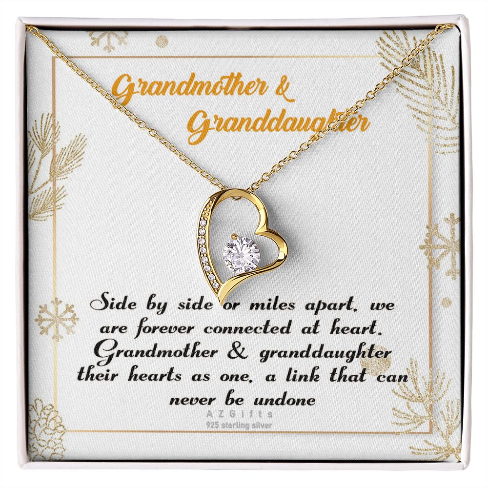To My Grandma Necklace, Gift for Grandmother Necklace, Mothers Day Gift For Grandma Nana, Grandma Jewelry From Grandchildren GrandKids , Jewelry Box Gift For Grandma Grandmother14 Forever Love Necklace
