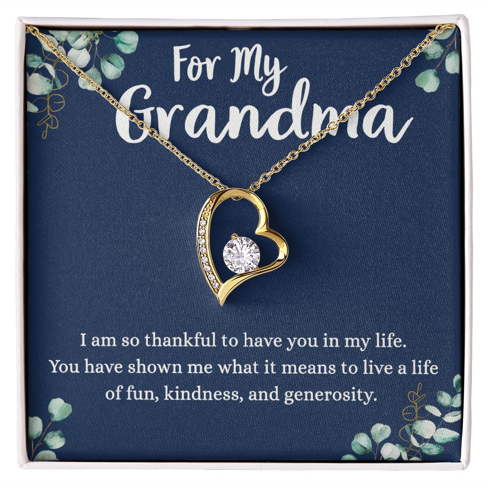 To My Grandma Necklace, Gift for Grandmother Necklace, Mothers Day Gift For Grandma Nana, Grandma Jewelry From Grandchildren GrandKids , Jewelry Box Gift For Grandma Grandmother4 Forever Love Necklace
