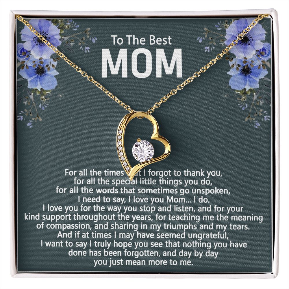 To The Best Mom Love Knot Necklace Gift For Mom On Mother's Day Forever Love Necklace