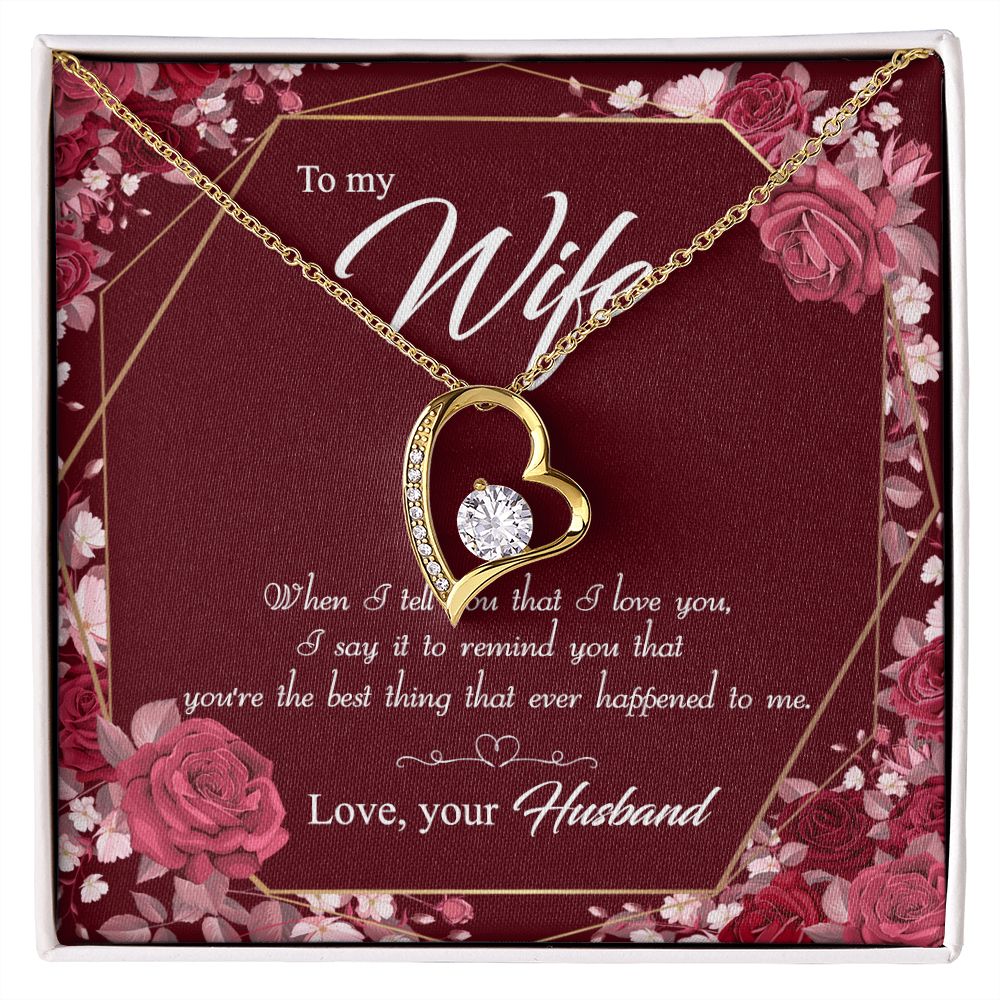 To My Wife Necklace Pendant Gift From Husbnd Habby Birthday Jewelry with Message Card and Gift Box. Wife Necklace Gift for Wife from Husband Valentine's Day Gift For Wife Future Wife Forever Love Necklace