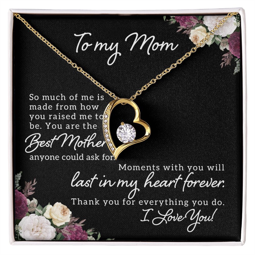 Mom Necklace Gifts for Mom from Daughter to Mom Gifts for Mothers Day from Daughter, To My Mom Necklace from Daughter to Mom Birthday Gifts Necklace with Message Card and Gift Box18 Forever Love Necklace