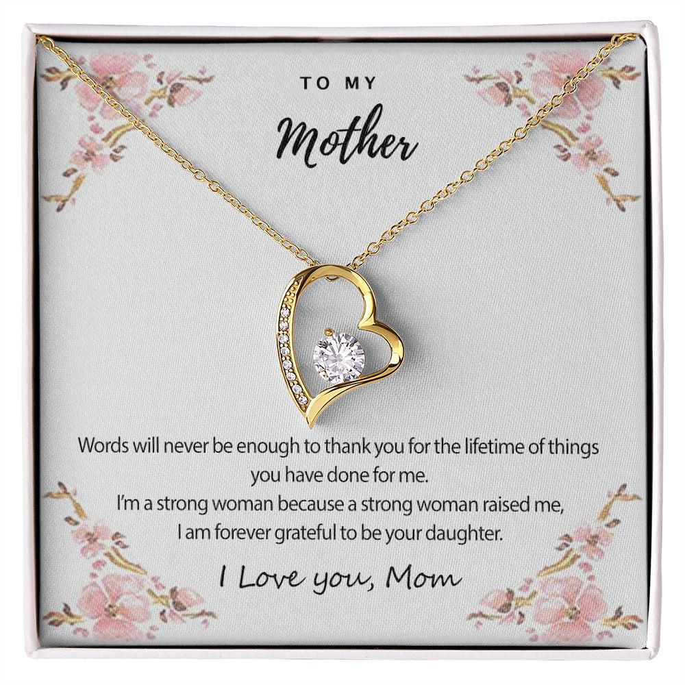 Mom Necklace Gifts for Mom from Daughter to Mom Gifts for Mothers Day from Daughter, To My Mom Necklace from Daughter to Mom Birthday Gifts Necklace with Message Card and Gift Box2226 Forever Love Necklace