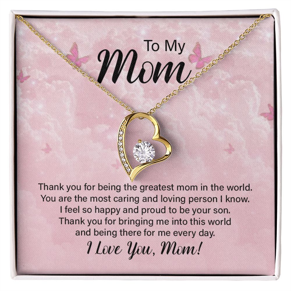 To My Mom Necklace, Gift For Mom, Mother's Day Gift from Daughter, Mom Jewelry Gift for Mothers Day, Birthday Gift for Mother, Moms Gift from Daughter Son, Necklace for Mom Mother 24 Forever Love Necklace