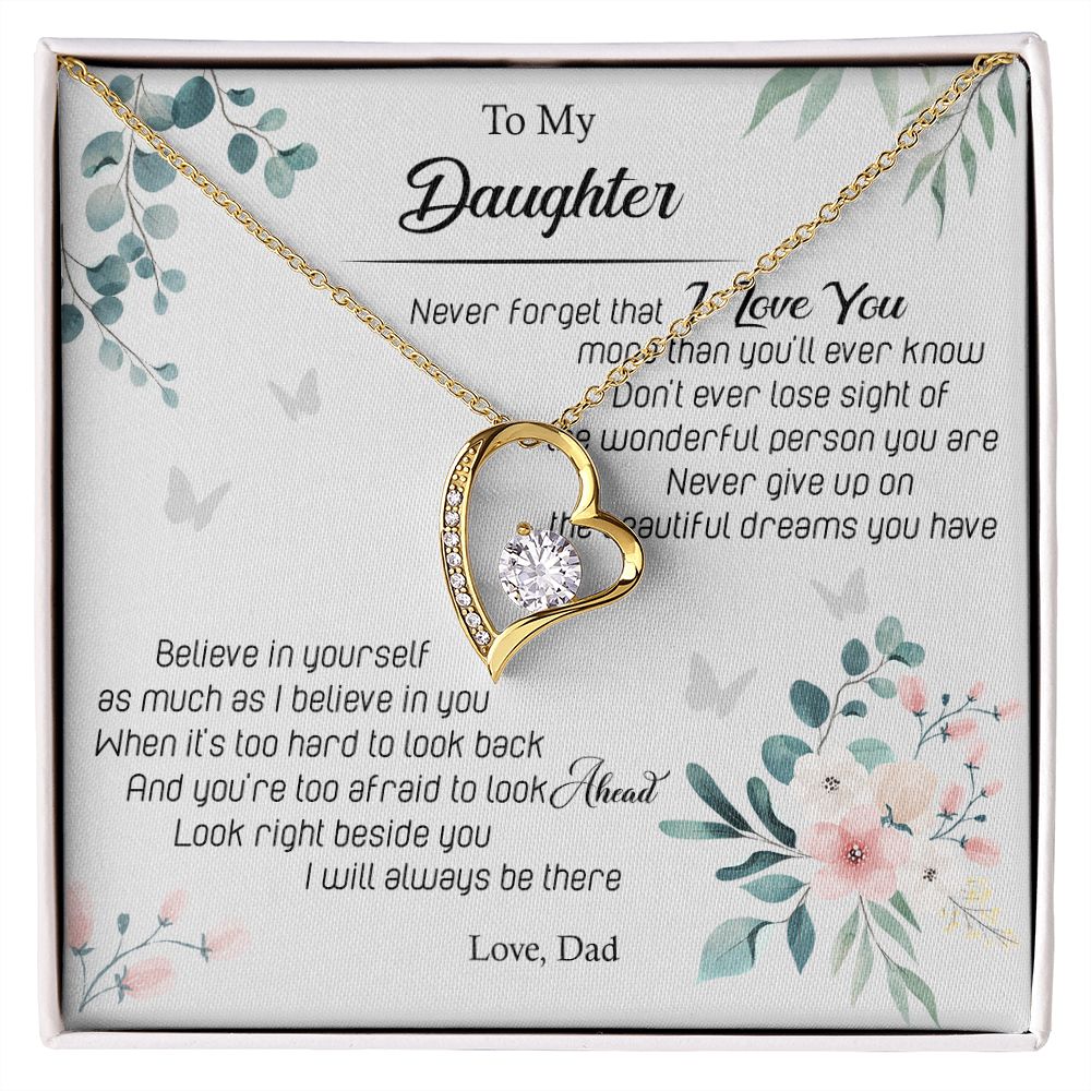 Jewelry Pendant Present for Daughter, To My Daughter Gift Necklace from Mom, Mother Daughter Gift Ideas, Birthday Christmas Gift Graduation Gifts for Daughters, Mother and Daughter Necklace 20 Forever Love Necklace