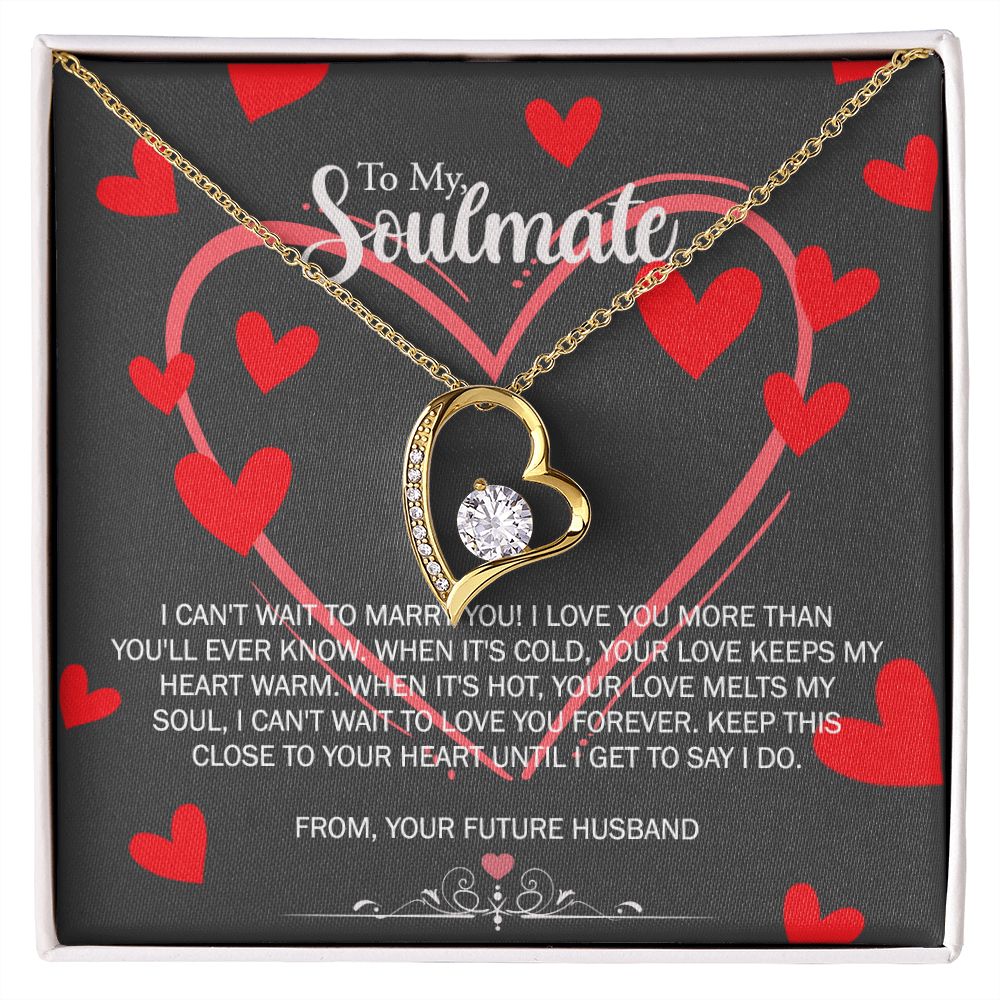 To My Soulmate Necklace for Future Wife Girlfriend Fiancee Anniversary Gift Forever Love Necklace