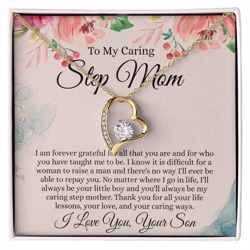 To My Step Mom Gift, Step Mom Necklace, Step Mom Gift From Son, Step Mom Mother's Day Gift From Step Son, Step Mom Birthday Gift, Step Mom Gift Necklace from Step Son Forever Love Necklace