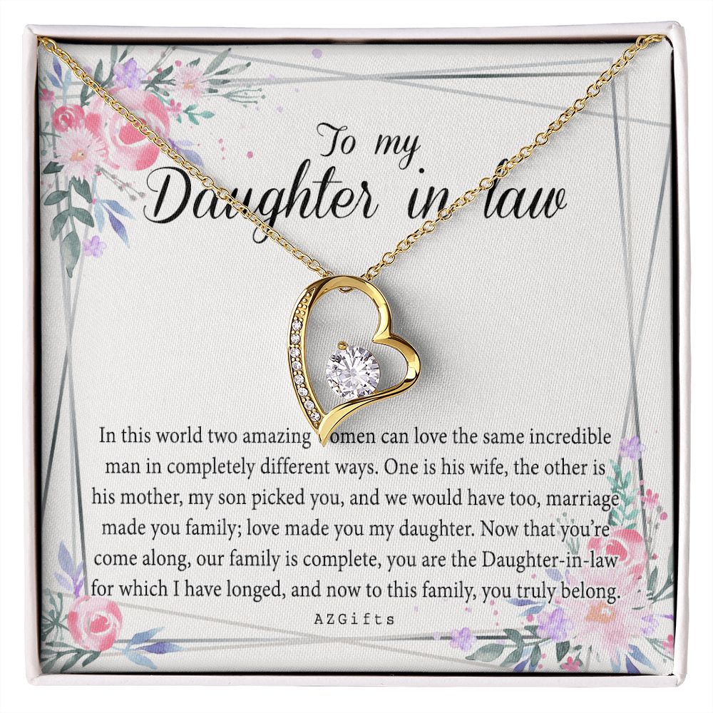 Daughter In Law Gifts Ideas, Daughter In Law Necklace, Gifts For Future Daughter In Law, Daughter In Law Birthday Gifts, Daughter-in-law Gifts From Mother In Law, Birthday Gifts For Daughter Forever Love Necklace