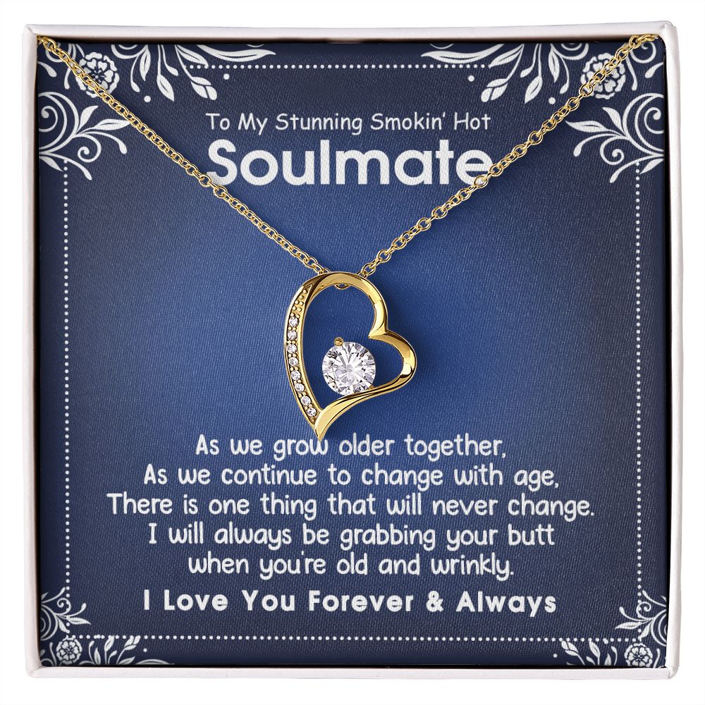 To My Smokin Hot Soulmate Necklace - Wife Gifts From Husband To My Wife Necklace, Gift for Her Romantic, Girlfriend Gifts Necklace for Wife from Men Includes Message Card and Gift Box 5 Forever Love Necklace