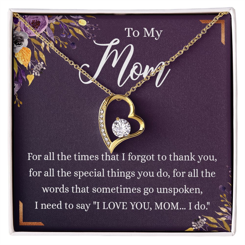 To My Mother Gift Necklace To Mom, Mother, Mommy, Momma from Child Special Mother Gift for Birthday Mothers Day Retriment Anniversary Hoiday Present for Mom Necklace for Women Forever Love Necklace
