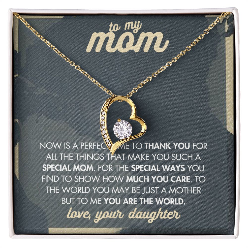 Mom Necklace Gifts for Mom from Daughter to Mom Gifts for Mothers Day from Daughter, To My Mom Necklace from Daughter to Mom Birthday Gifts Necklace with Message Card and Gift Box2237 Forever Love Necklace