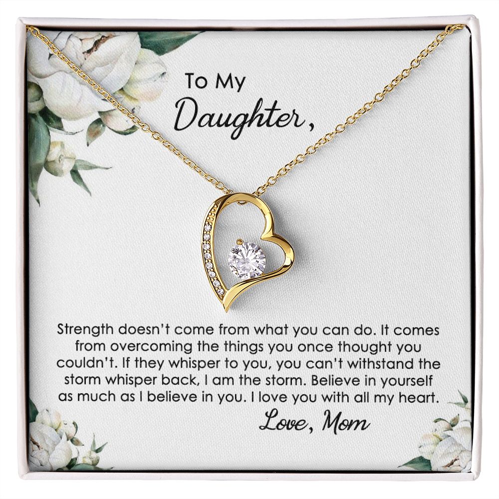 Mother Daughter Gift Ideas, To My Daughter Gift Necklace from Mom, Jewelry Pendant Present for Daughter, Birthday Christmas Gift Graduation Gifts for Daughters, Mother and Daughter Necklace 2140 Forever Love Necklace