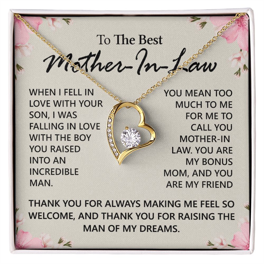 Mother in Law Necklace, Jewelry for Women, Future Mother in Law Gifts from Daughter in Law, Mother of Bride Gifts For Mother in Law, Birthday Gifts For Mother In Law From Daughter In Law12 Forever Love Necklace