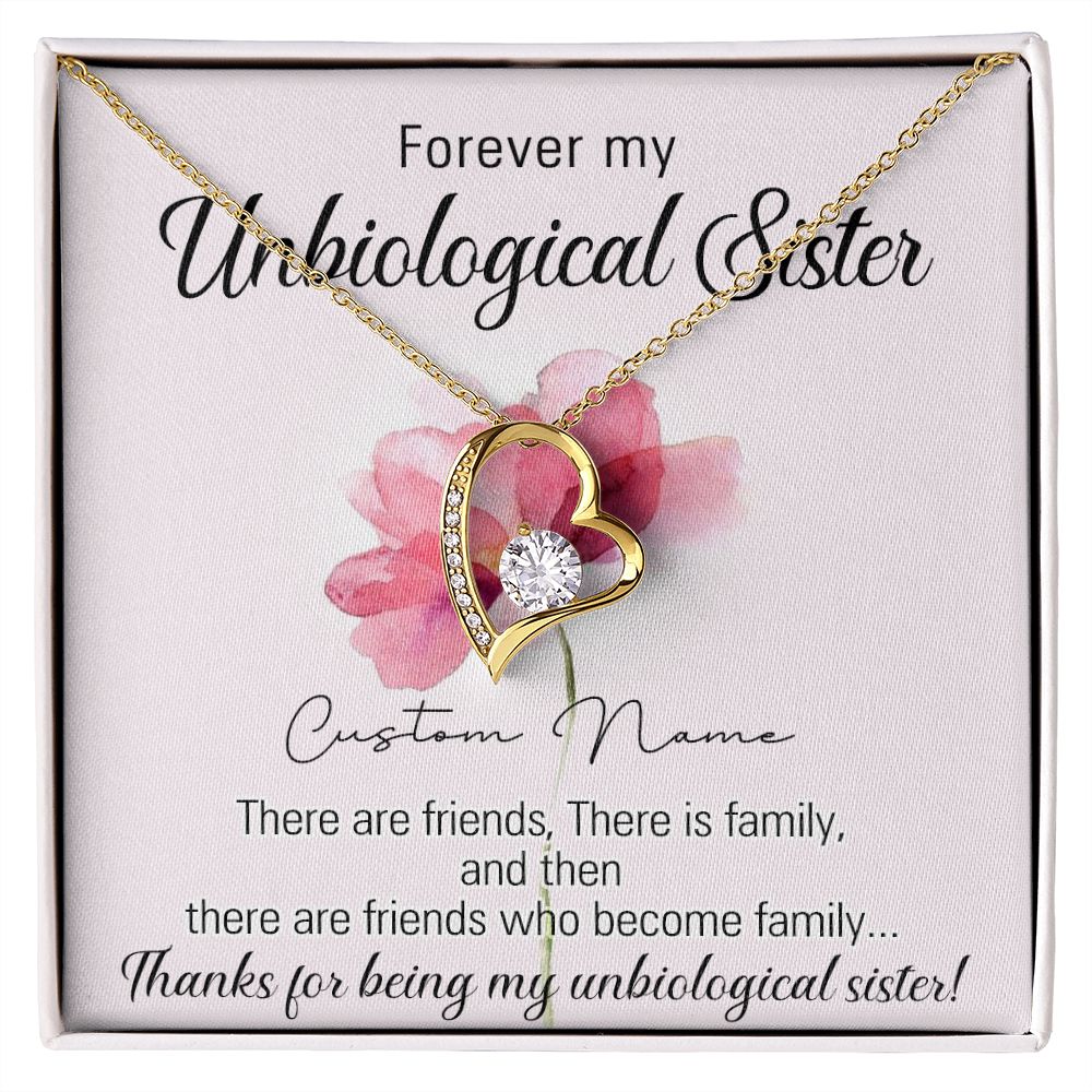 To My Unbiological Sister Necklace for Soul Sister Gift for Big Little Sorority Sister in Law Necklace for Sister Gift Tribe Jewelry Birthday Gift Idea for Best Friend 301 Forever Love Necklace