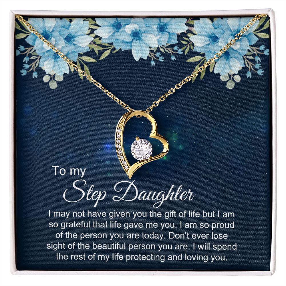 Bonus Daughter Gifts From Stepdad, Step Daughter Gifts From Stepmom, Stepdaughter Gifts From Stepdad, Father Stepdaughter Necklace, To My Bonus Daughter Necklaces, Christmas Gifts For Bonus3 Forever Love Necklace