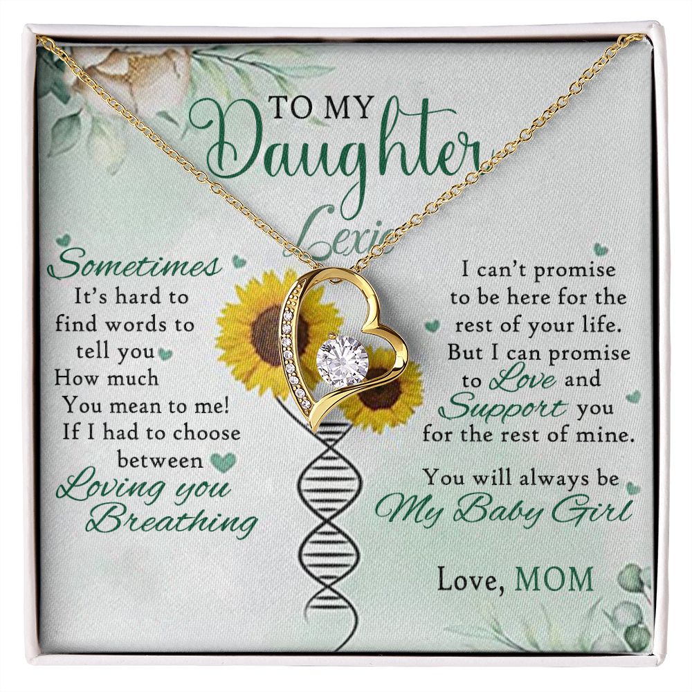 Jewelry Pendant Present for Daughter, To My Daughter Gift Necklace from Mom, Mother Daughter Gift Ideas, Birthday Christmas Gift Graduation Gifts for Daughters, Mother and Daughter Necklace 17 Forever Love Necklace