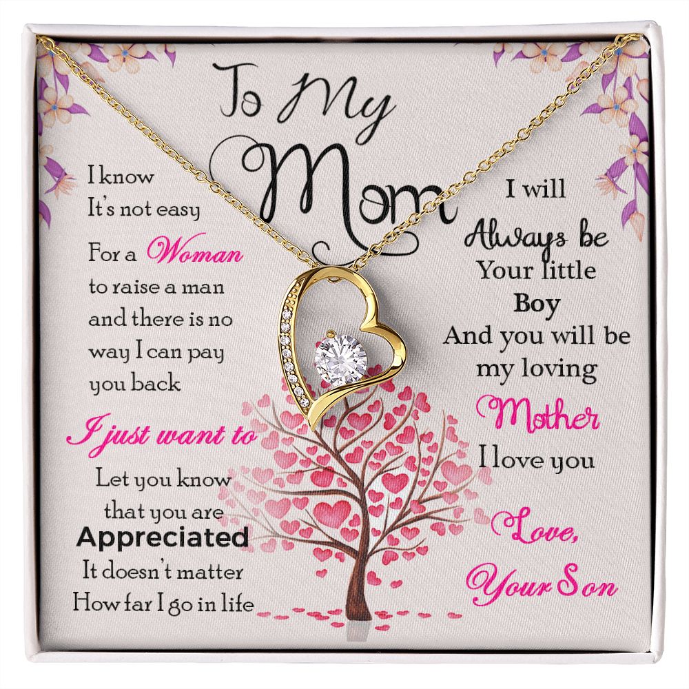 To My Mom Necklace Pendant Gift From Son I Know It's Not Easy For A Woman Necklace For To Mom Happy Mothers Day Mother In Law Gift On Birthday Anniversary Gift 30821 Forever Love Necklace
