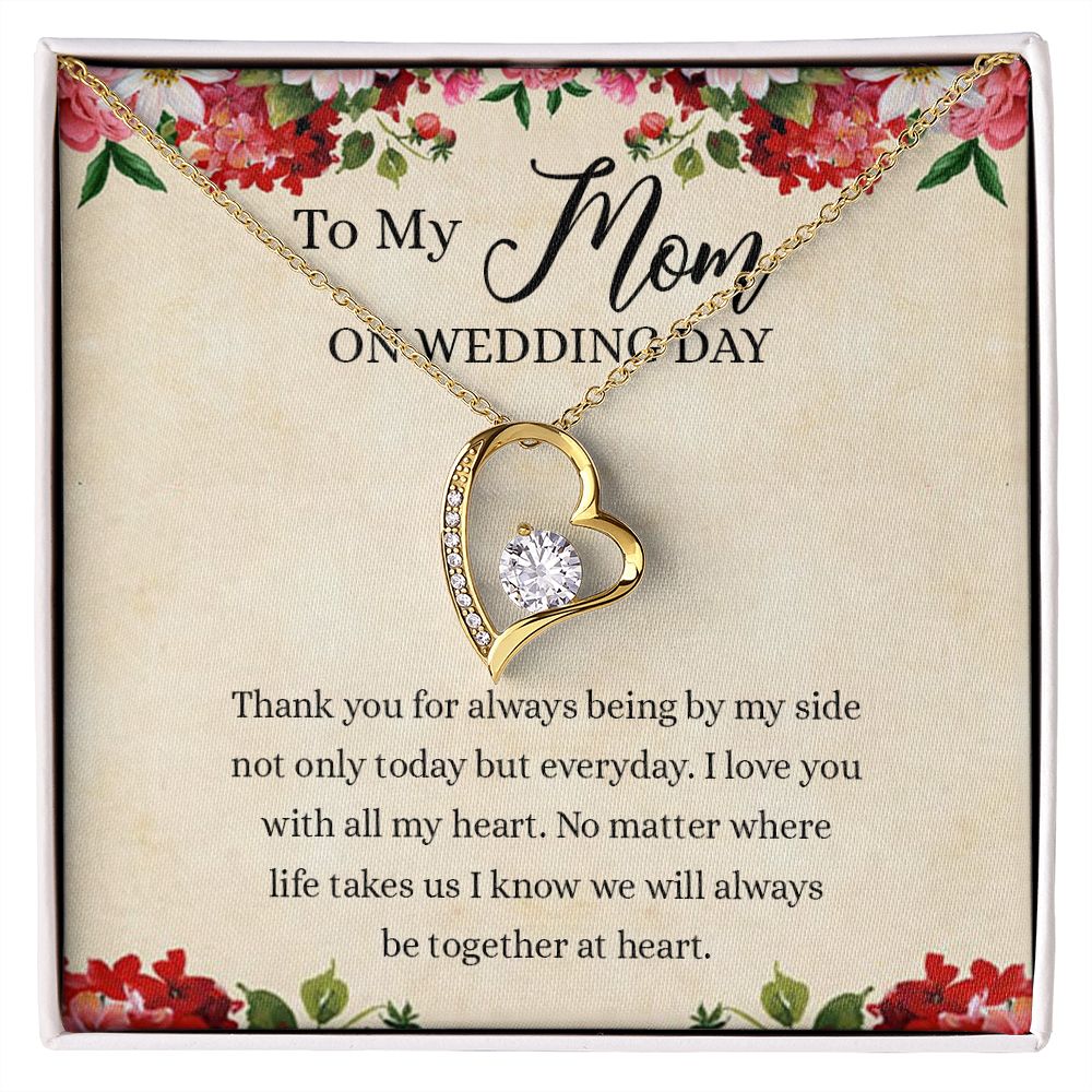 Gift for Mother of The Groom Necklace Gift for Mom on Wedding Day Gift for Maid of Honor Gift for Bridesmaid Proposal Gift to My Mom Necklace from Daughter Forever Love Necklace