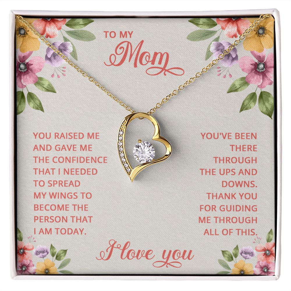 Mom Necklace Gifts for Mom from Daughter to Mom Gifts for Mothers Day from Daughter, To My Mom Necklace from Daughter to Mom Birthday Gifts Necklace with Message Card and Gift Box16 Forever Love Necklace