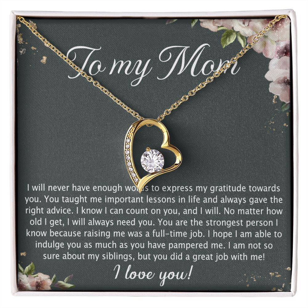To My Mother Mom Best Friend In Law Bonus Step For Mother Day Birthday Wedding Engagement From Son Daughter Step In Law Necklace Gift Forever Love Necklace