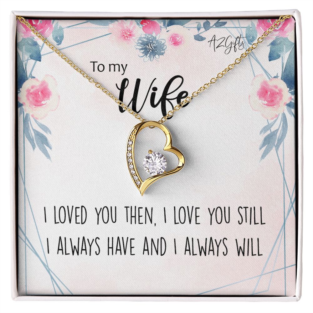 To My Wife Necklace from Husband, Personalized Necklace for Women, Luxury Necklace for Wife from Man Men, Wedding Anniversary Present For Wife, Beautiful Wife Jewelry Christmas Birthday Gifts For Wife2 Forever Love Necklace