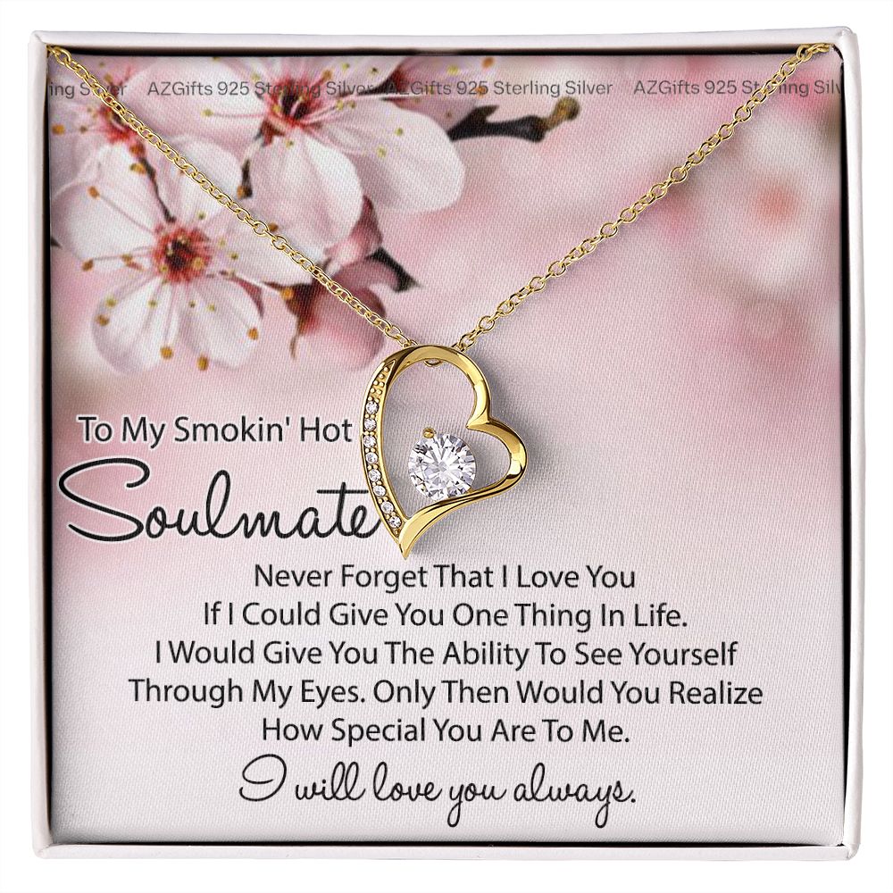 To My Smokin Hot Soulmate Necklace, Birthday Necklace For Wife, Anniversary Gift 2 Forever Love Necklace