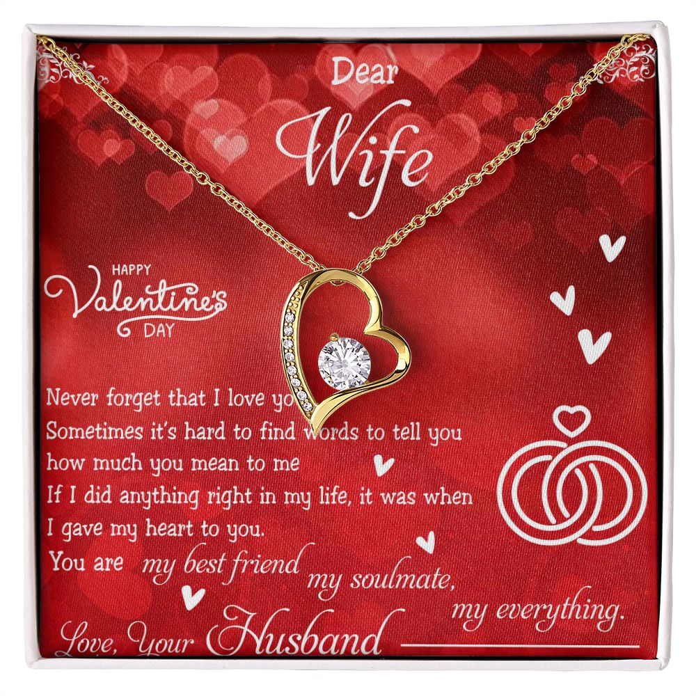 To My Wife Necklace, Wedding Anniversary Jewelry For Women, Necklace For Wife from Husband, Gift For Wife Birthday Gifts From Husband Necklace, Jewelry With Message Card In A Gift Box4 Forever Love Necklace