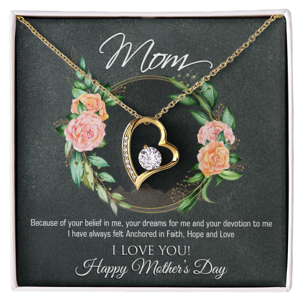 To My Mom Flower Necklace Pendant Gift From Daughter Your Belief In Me With Message Card Gift For Mom Forever Love Necklace