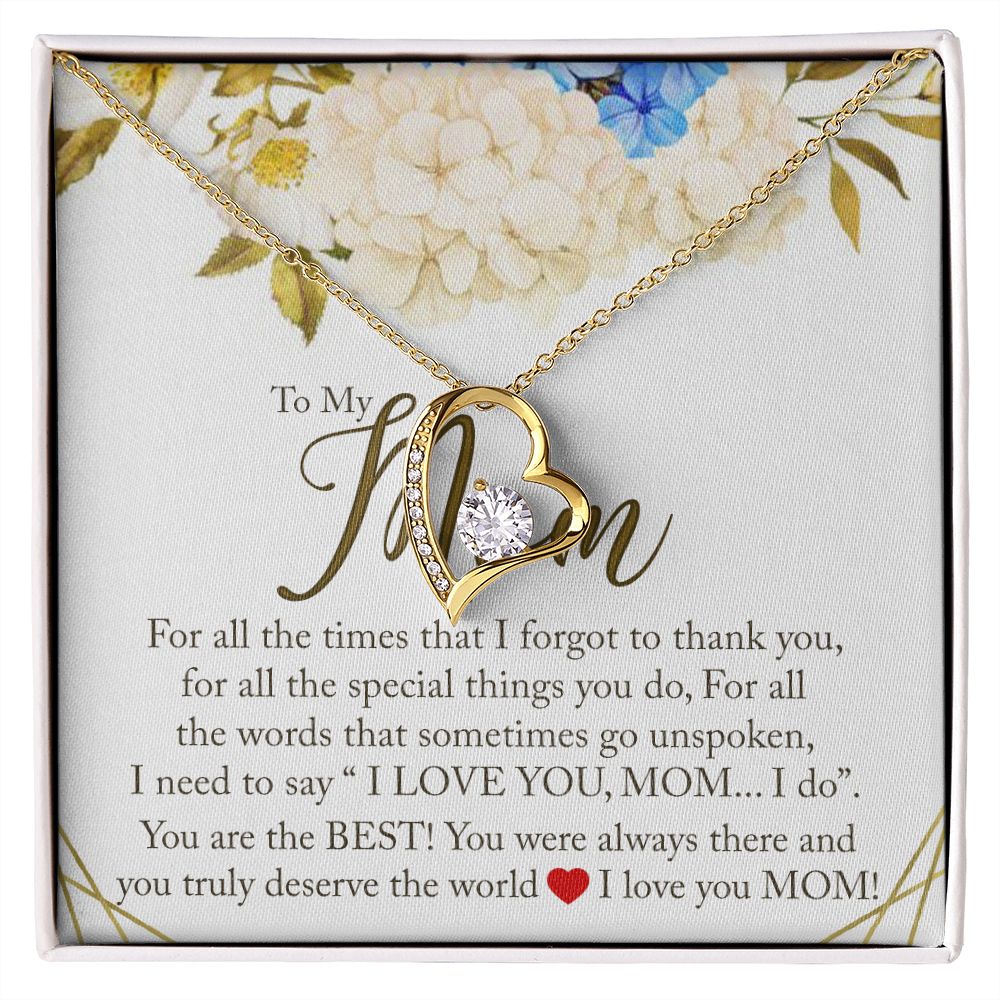 To My Mom Necklace, Gift For Mom, Mother's Day Gift from Daughter, Mom Jewelry Gift for Mothers Day, Birthday Gift for Mother, Moms Gift from Daughter Son, Necklace for Mom Mother 16 Forever Love Necklace