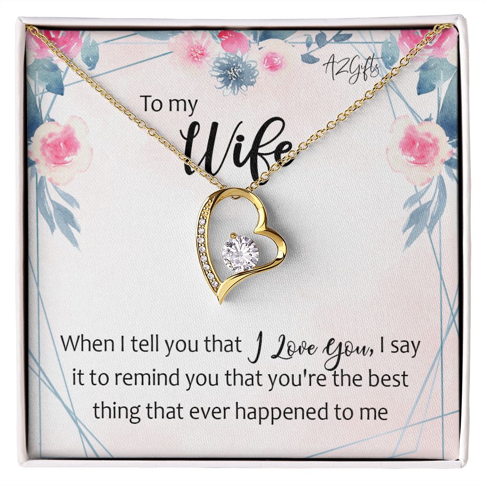 To My Wife Necklace from Husband, Personalized Necklace for Women, Luxury Necklace for Wife from Man Men, Wedding Anniversary Present For Wife, Beautiful Wife Jewelry Christmas Birthday Gifts For Wife Forever Love Necklace