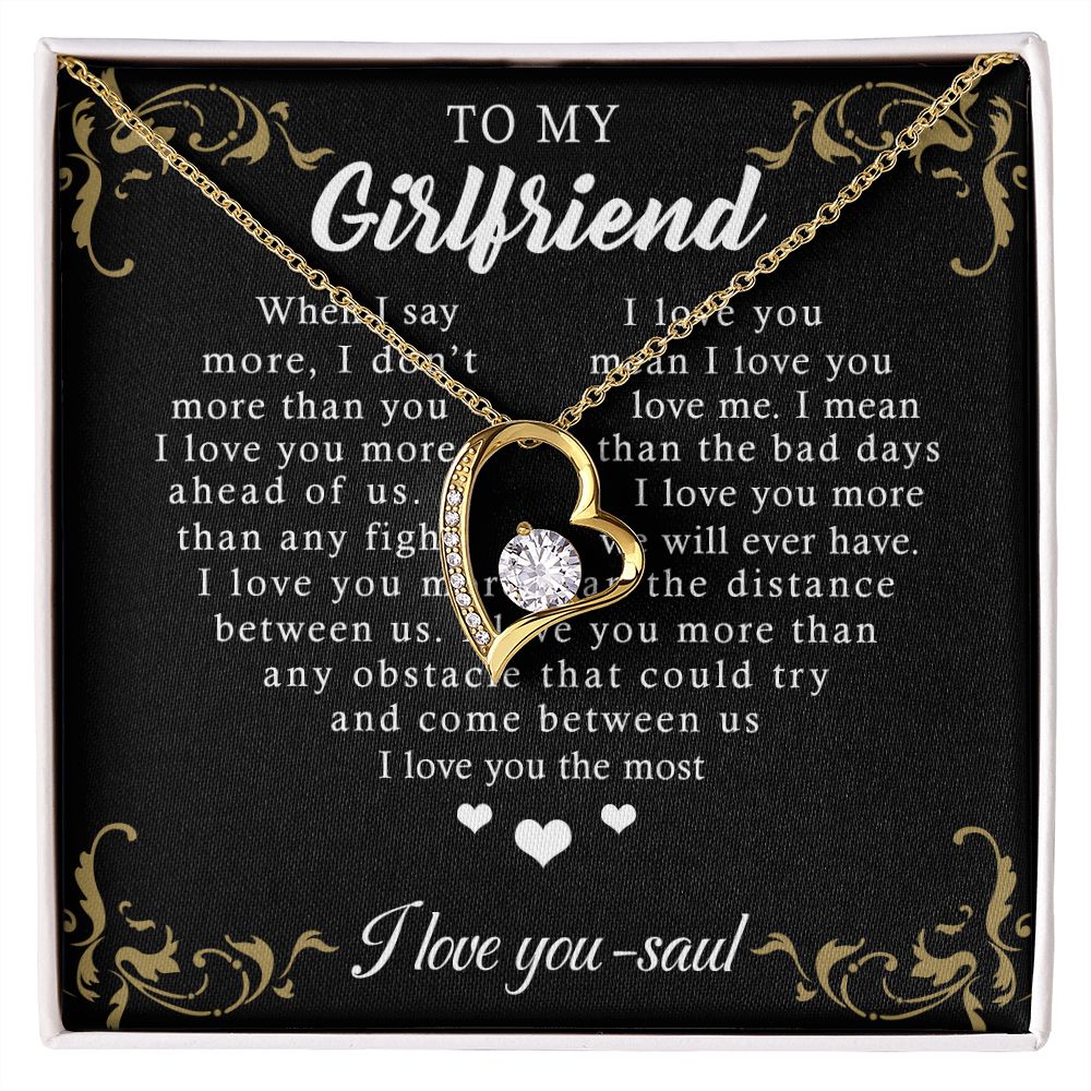 To My Girlfriend Necklace from Boyfriend, Personalized Necklace for Women, Luxury Necklace for Girlfriend, Wedding Anniversary Present For Her, Girlfriend Gift Jewelry Christmas Birthday Gift Forever Love Necklace