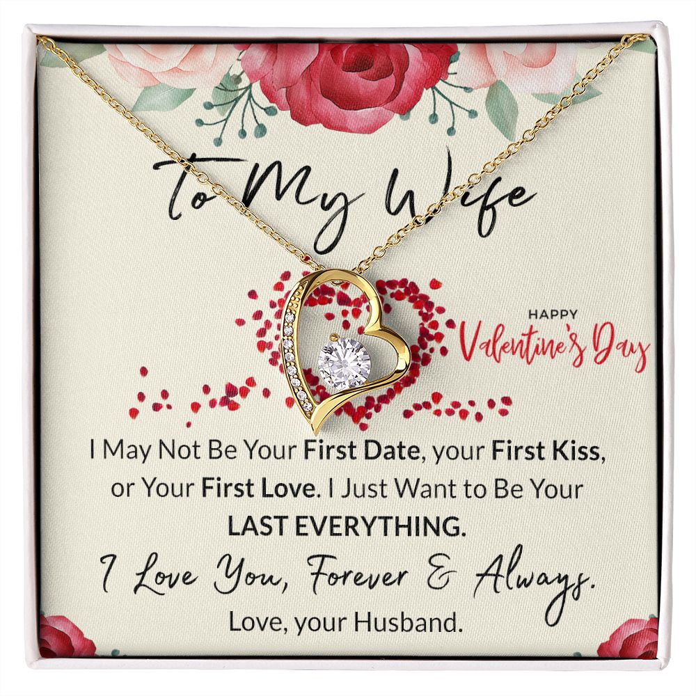 To My Wife Necklace from Husband, Personalized Necklace for Women, Luxury Necklace for Wife from Man Men, Wedding Anniversary Present For Wife, Beautiful Wife Jewelry Christmas Birthday Gift For Wife23 Forever Love Necklace