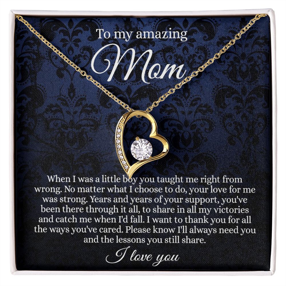 Gift for Mom Necklace, To My Beautiful Mom Love Knot Necklace Card, Mother’s Day Gift For Mom From Son, Thank You Mom Gift, Custom Jewelry Necklace For Mom Forever Love Necklace
