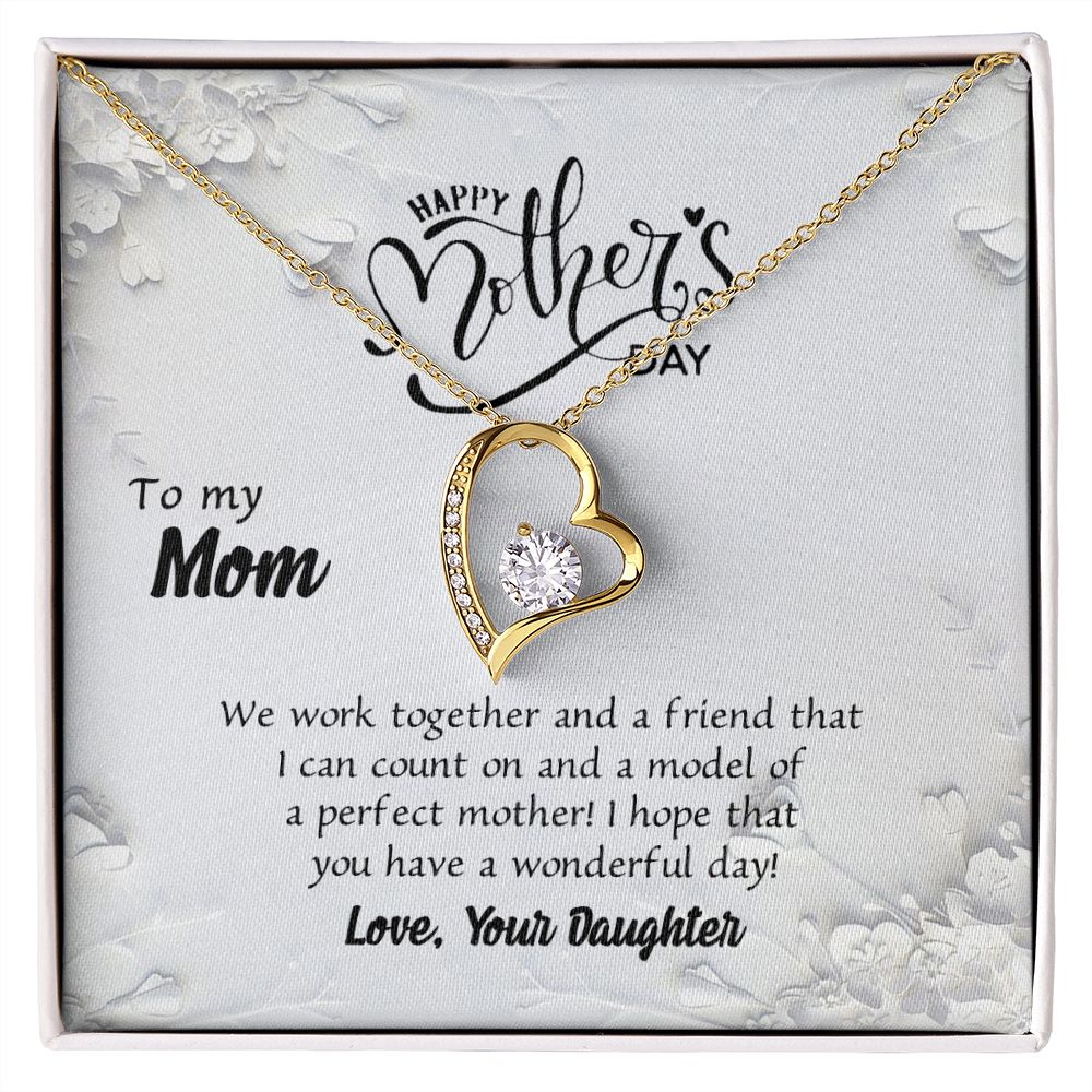 Mom Necklace Gifts for Mom from Daughter to Mom Gifts for Mothers Day from Daughter, To My Mom Necklace from Daughter to Mom Birthday Gifts Necklace with Message Card and Gift Box6 Forever Love Necklace