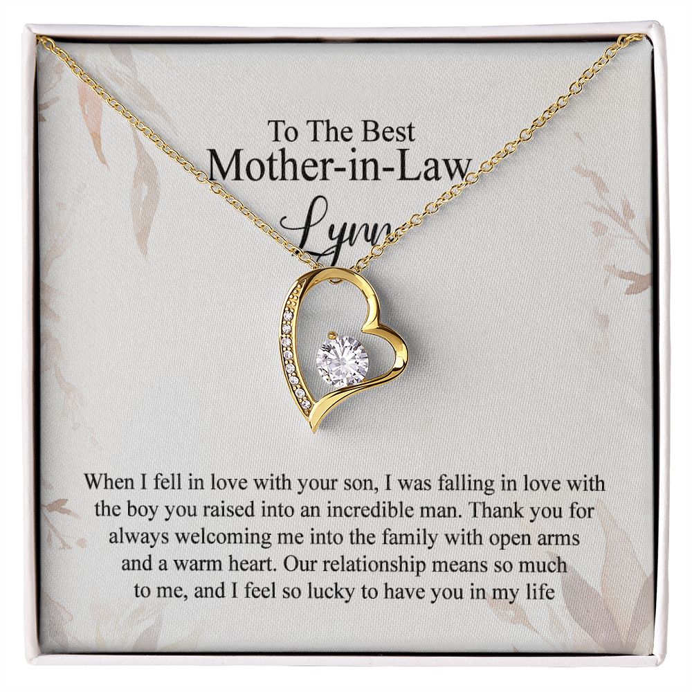 Mother in Law Necklace, Jewelry for Women, Future Mother in Law Gifts from Daughter in Law, Mother of Bride Gifts For Mother in Law, Birthday Gifts For Mother In Law From Daughter In Law4 Forever Love Necklace
