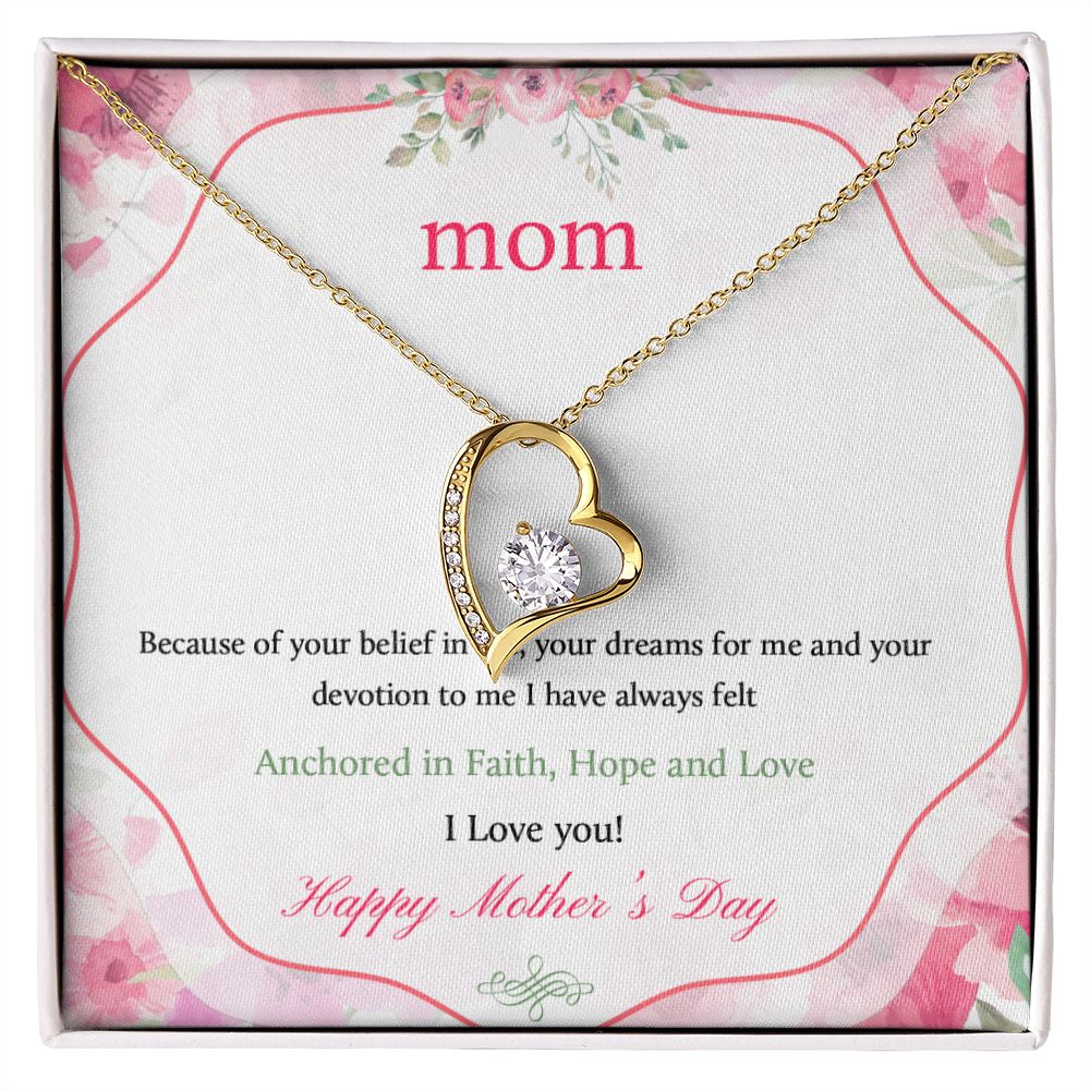 Mom Necklace Gifts for Mom from Daughter to Mom Gifts for Mothers Day from Daughter, To My Mom Necklace from Daughter to Mom Birthday Gifts Necklace with Message Card and Gift Box12 Forever Love Necklace
