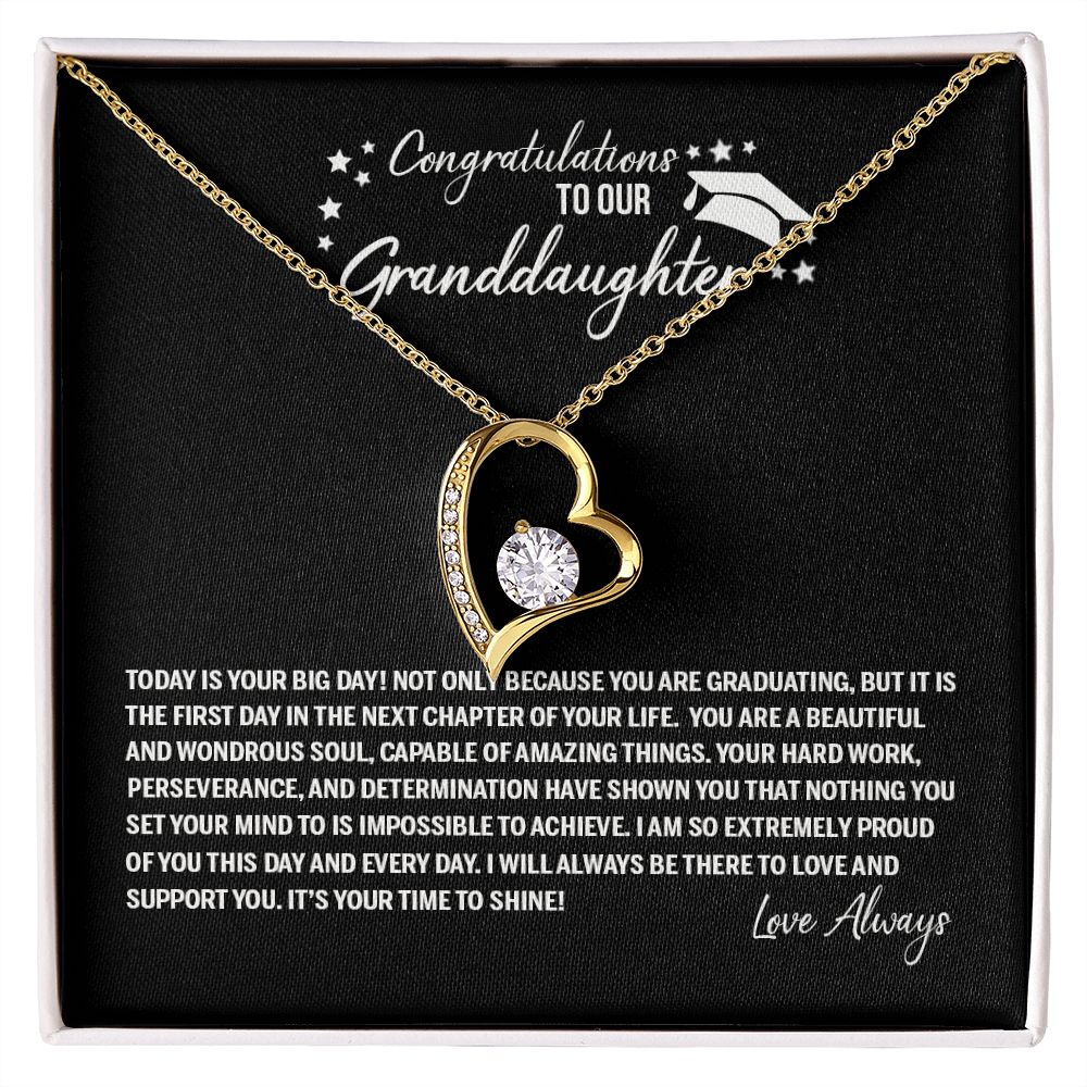 To Our Granddaughter Necklace From Grandparents Sentimental Gifts Birthday Gift Chirstmas Anniversary Unique Jewelry For Girl Senior High School College Grad Necklace Graduation Pendant Gifts Forever Love Necklace