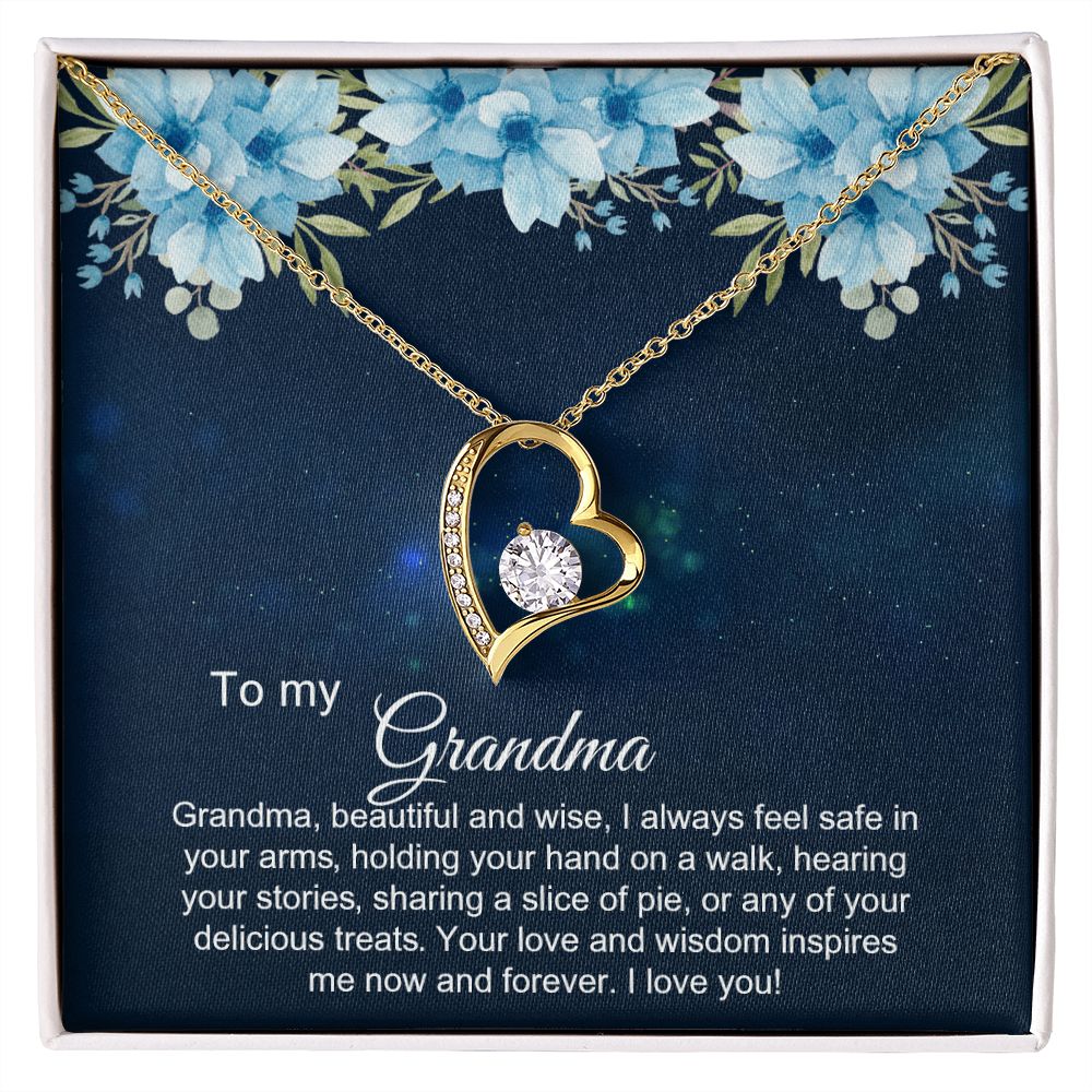 To My Grandma Necklace, Gift for Grandmother Necklace, Mothers Day Gift For Grandma Nana, Grandma Jewelry From Grandchildren GrandKids , Jewelry Box Gift For Grandma Grandmother2 Forever Love Necklace