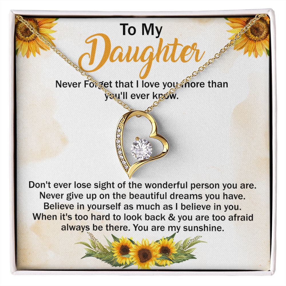 Jewelry Pendant Present for Daughter, To My Daughter Gift Necklace from Mom, Mother Daughter Gift Ideas, Birthday Christmas Gift Graduation Gifts for Daughters, Mother and Daughter Necklace 11 Forever Love Necklace