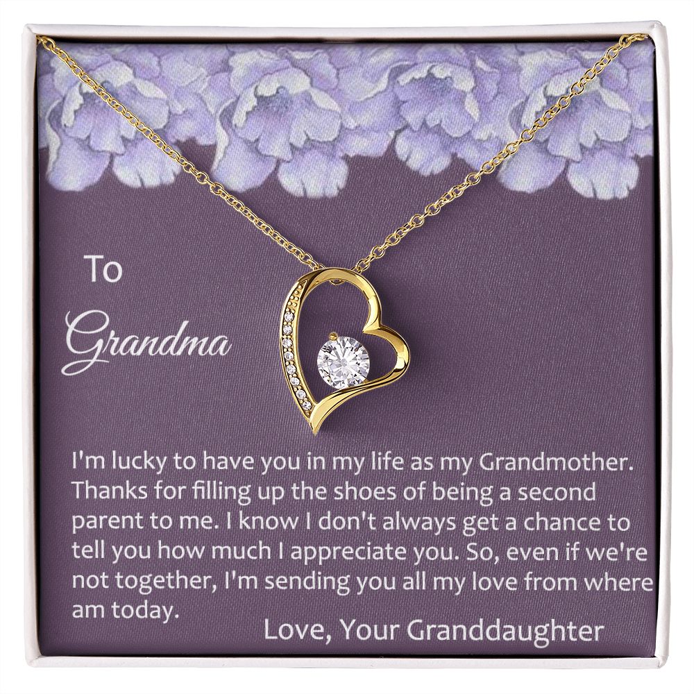 To My Grandma Necklace, Gift for Grandmother Necklace, Mothers Day Gift For Grandma Nana, Grandma Jewelry From Grandchildren GrandKids , Jewelry Box Gift For Grandma Grandmother21 Forever Love Necklace