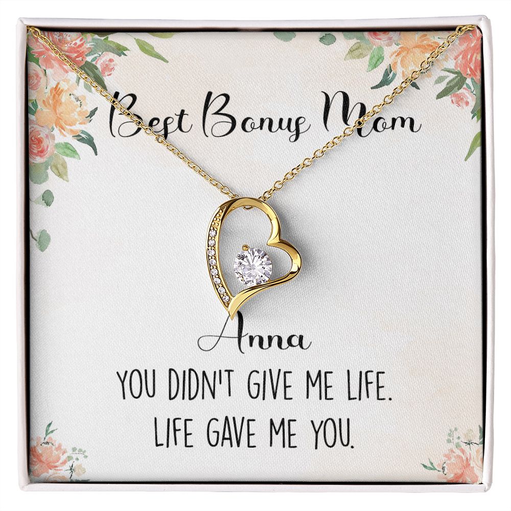 To My Stepmom Necklace from Stepdaughter Birthday Gifts for Stepmom Stepmother Gifts for Second Mom Gifts for Stepmom from Bonus Daughter Stepmom Gifts for Birthday Mothers Day 301 Forever Love Necklace