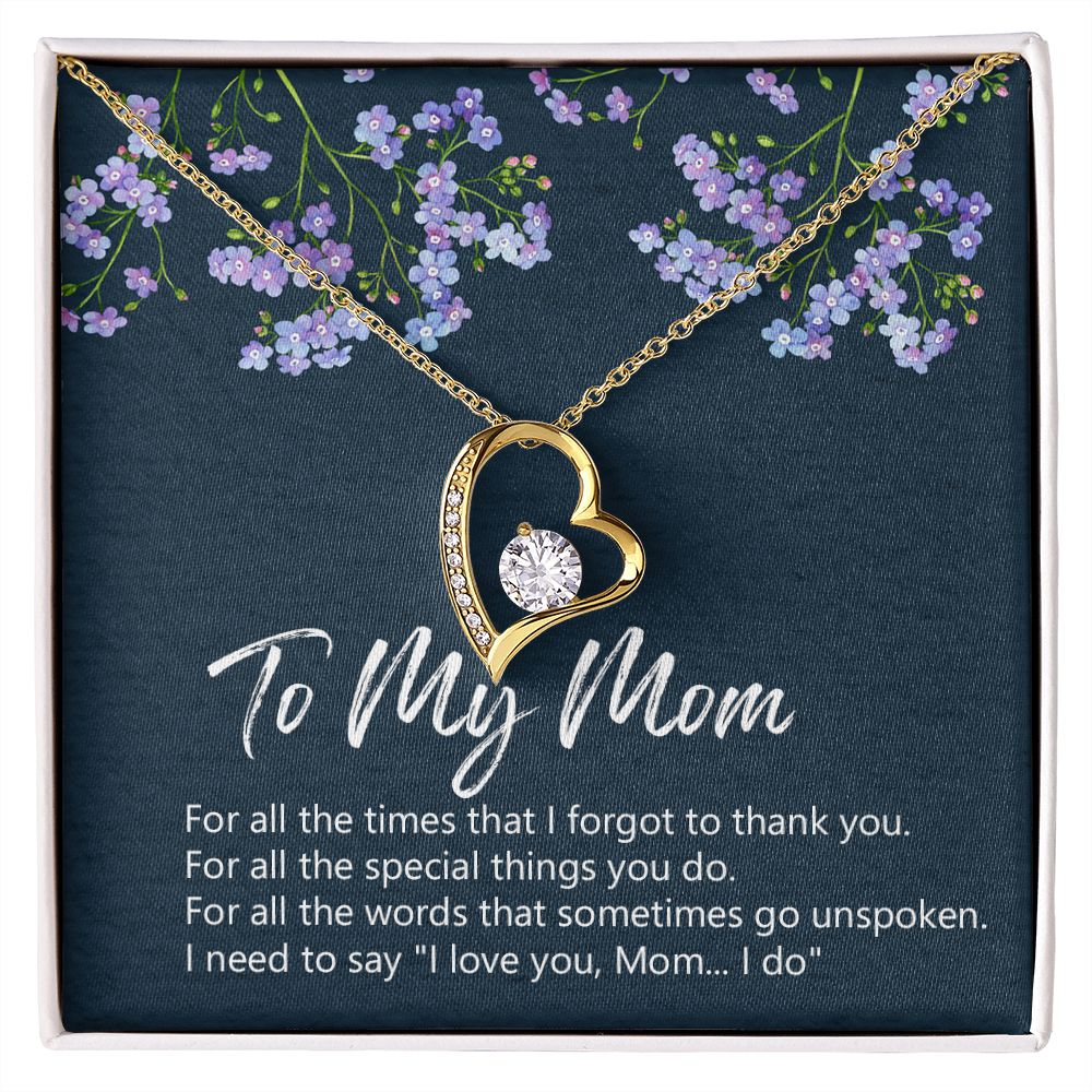 To My Mom Necklace Jewelry Gift, Birthday Gift For Mom, Mother's Day Gift For Mom, Message Card Jewelry Gift For Mom, Meaningful Mom Gift Forever Love Necklace
