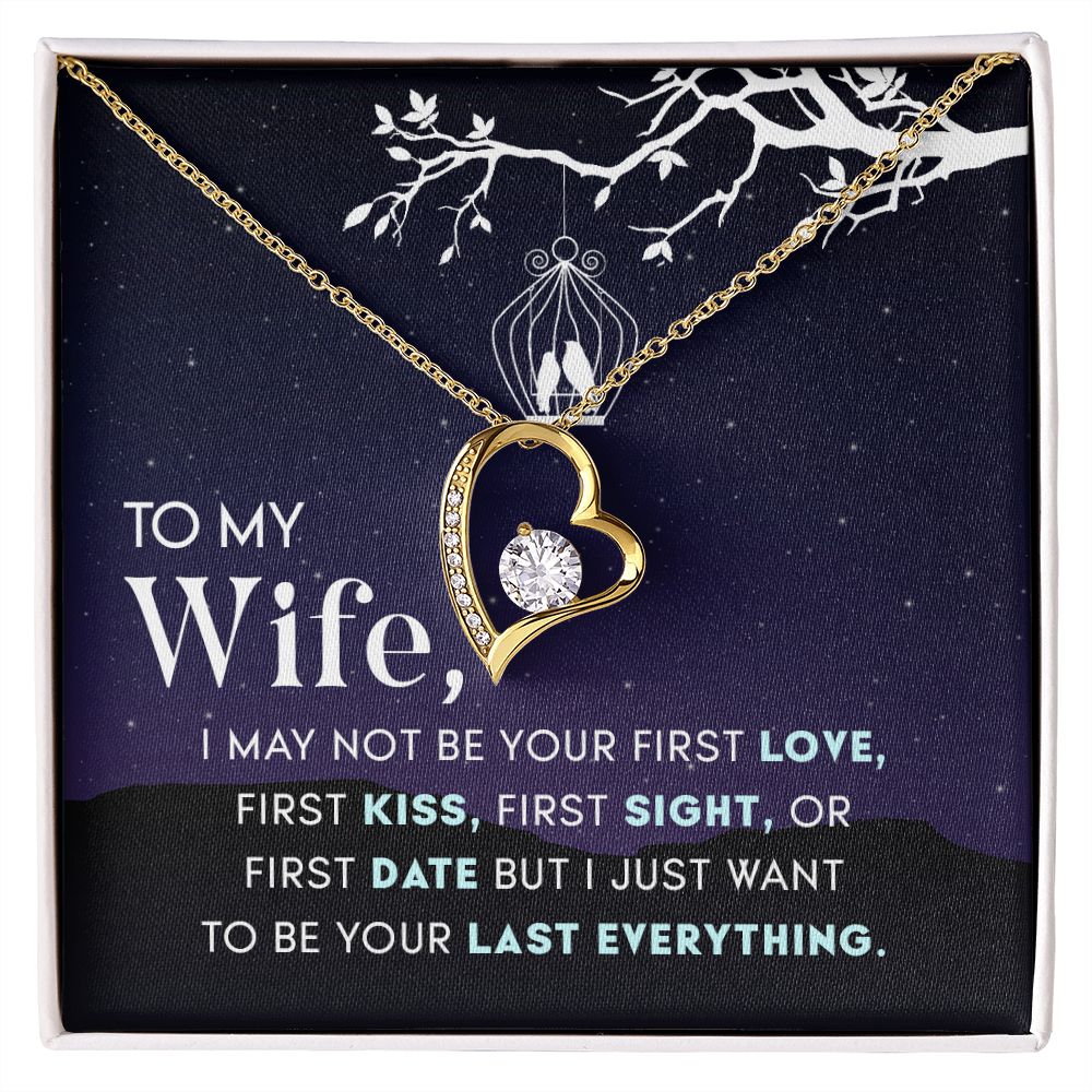 To My Wife Necklace from Husband, Personalized Necklace for Women, Luxury Necklace for Wife from Man Men, Wedding Anniversary Present For Wife, Beautiful Wife Jewelry Christmas Birthday Gift For Wife15 Forever Love Necklace