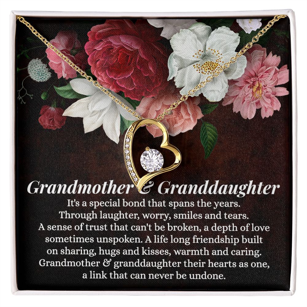 To My Grandma Necklace, Gift for Grandmother Necklace, Mothers Day Gift For Grandma Nana, Grandma Jewelry From Grandchildren GrandKids , Jewelry Box Gift For Grandma Grandmother11 Forever Love Necklace