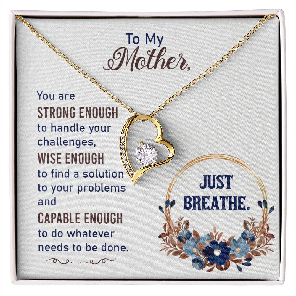 To My Mother Necklace Pendant Gift From Daughter In Law Necklace Strong Enough Gift For To Mom Happy Mother's Day Mother In Law Gift On Birthday Anniversary Gift 30821 Forever Love Necklace