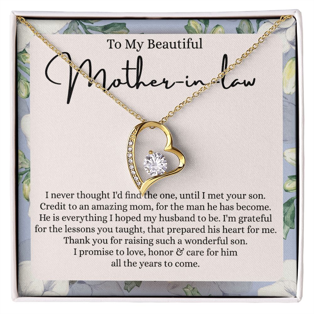 Mother in Law Necklace, Jewelry for Women, Future Mother in Law Gifts from Daughter in Law, Mother of Bride Gifts For Mother in Law, Birthday Gifts For Mother In Law From Daughter In Law Forever Love Necklace
