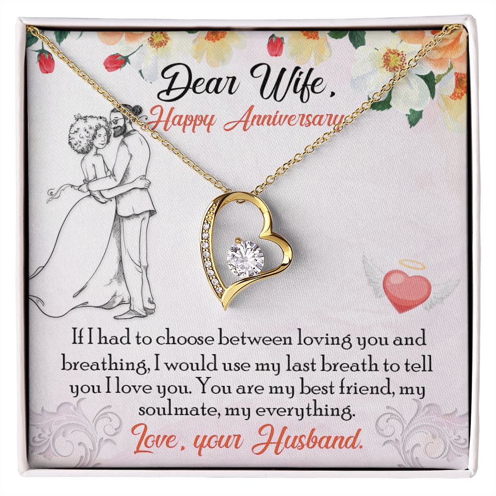 To My Wife Necklace from Husband, Personalized Necklace for Women, Luxury Necklace for Wife from Man Men, Wedding Anniversary Present For Wife, Beautiful Wife Jewelry Christmas Birthday Gift For Wife13 Forever Love Necklace