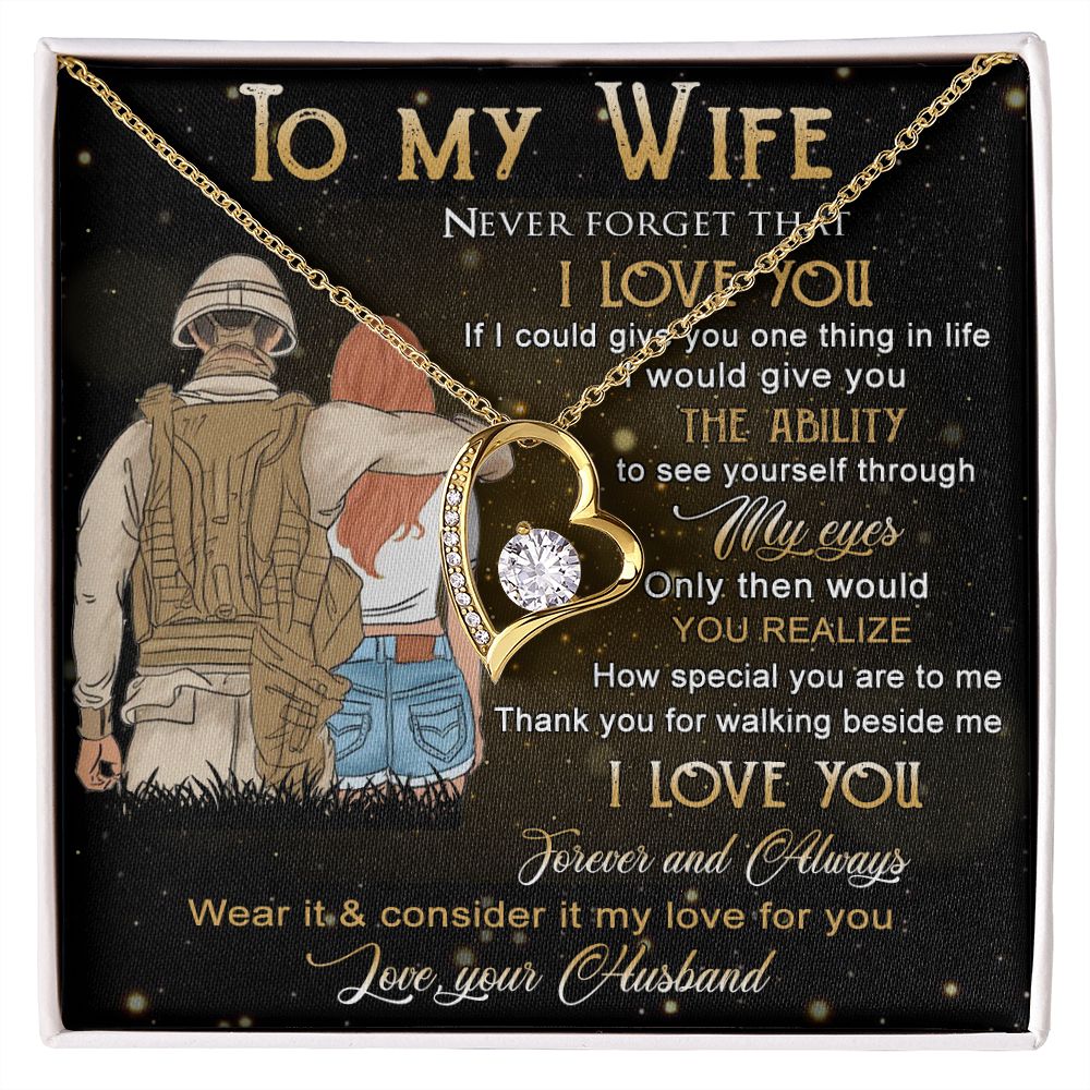 Birthday Gifts For Wife, Necklace Gifts For Wife From Husband, To My Wife Jewelry For Women , To My Wife Necklace  from Husband Wedding Anniversary Present For Wife, Beautiful Wife Jewelry Christmas21 Forever Love Necklace